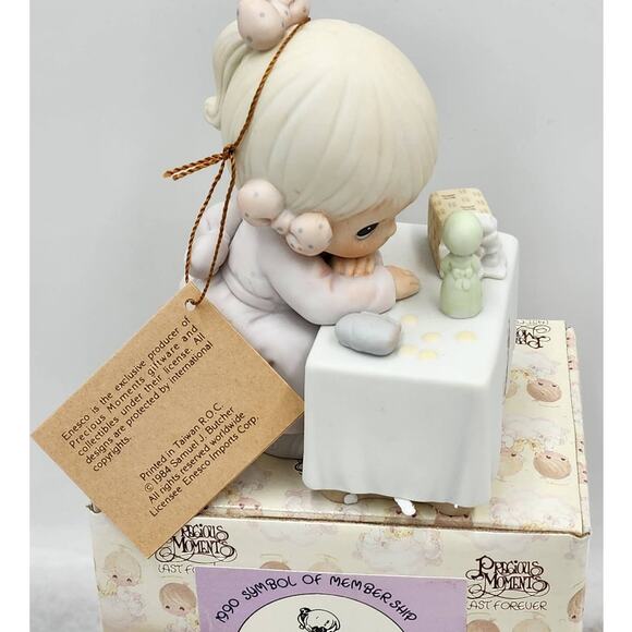 Precious Moments Figurine My Happiness C0010 1990 Symbol Of Membership Box Tags - Picture 5 of 10